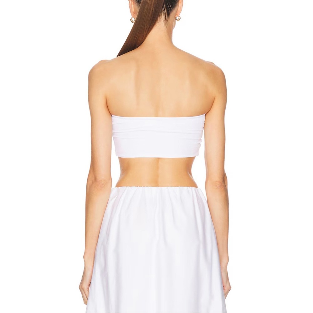 ENZA COSTA Essential Bandeau Top Womens Small White Minimalist Quiet Luxury NEW - Picture 4 of 16
